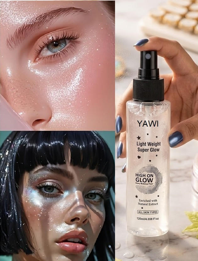 YAWI High Pigment Body Oil Bronzer illuminator Glitter Private Label Body Shimmer(Silver)