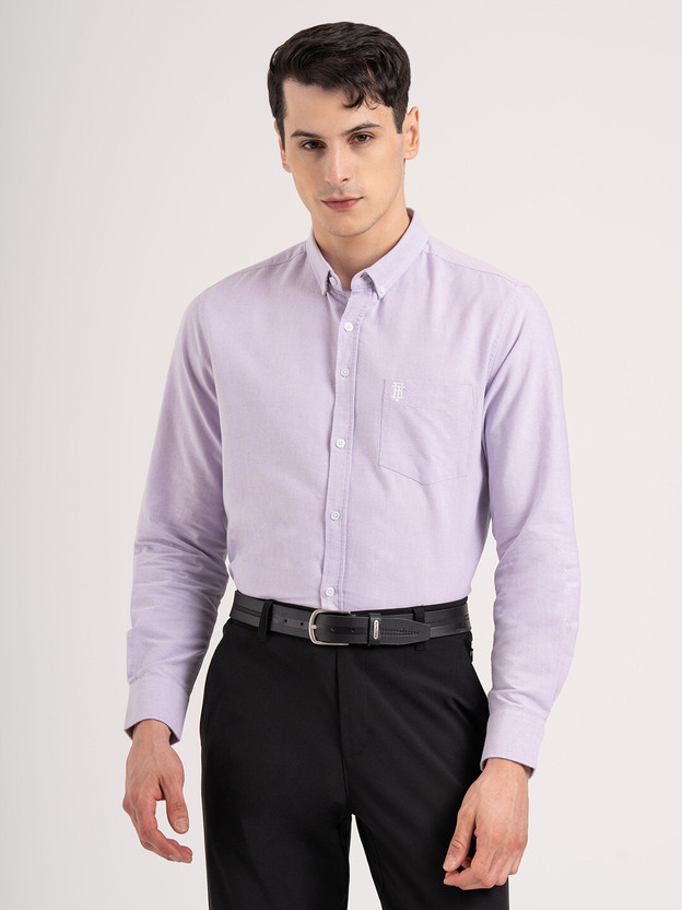 RED TAPE Men Solid Casual Purple Shirt