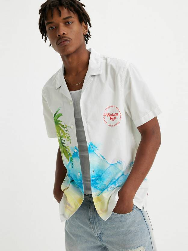 Levi's Men Graphic Print Casual White Shirt - Buy Levi's Men Graphic Print  Casual White Shirt Online at Best Prices in India 