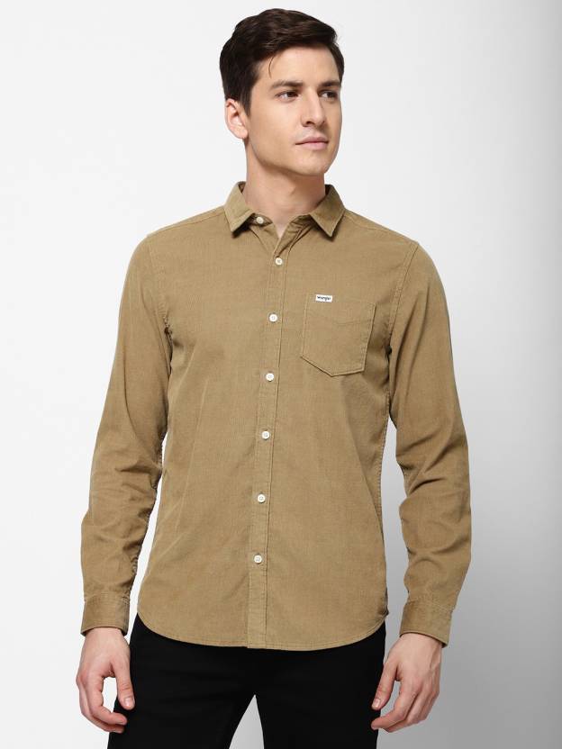 Wrangler Men Solid Casual Khaki Shirt - Buy Wrangler Men Solid Casual Khaki  Shirt Online at Best Prices in India 