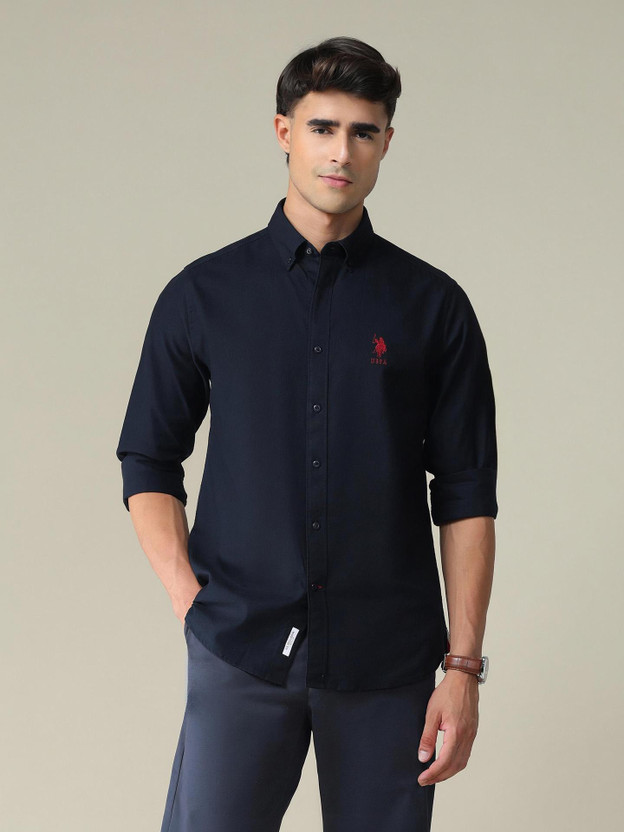 U.S. U.S. POLO ASSN. Men Solid Casual Blue Shirt - Flipkart Deal