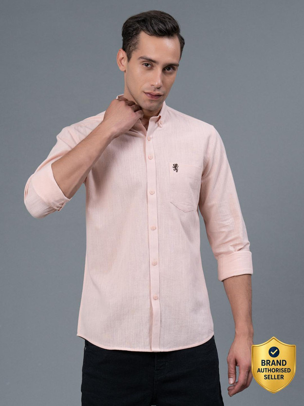 RED TAPE Men Solid Casual Pink Shirt