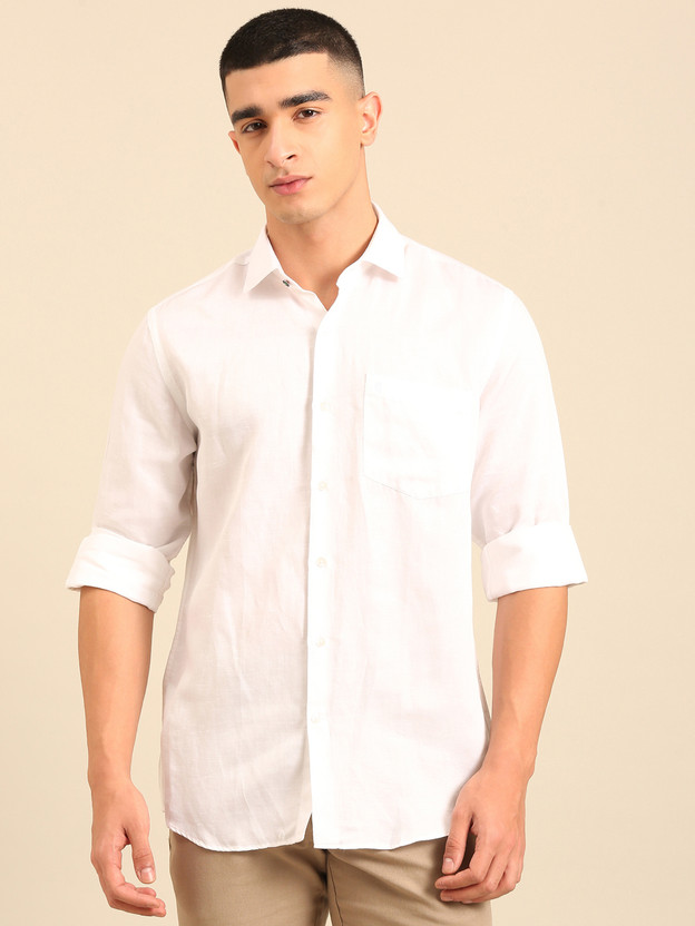 CAVALLO CAVALLO BY LINEN CLUB Men Solid Casual White Shirt - Flipkart Deal