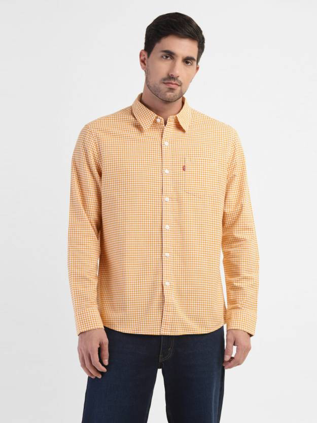 Levi's Men Checkered Casual Orange Shirt - Buy Levi's Men Checkered Casual Orange  Shirt Online at Best Prices in India 