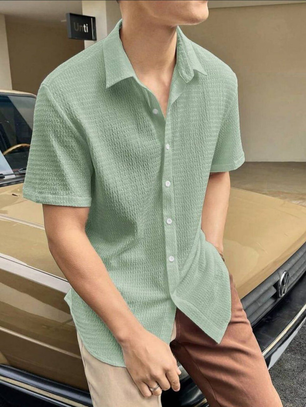 Sincstyl Sincstyl Men Solid Casual Light Green Shirt - Flipkart Deal