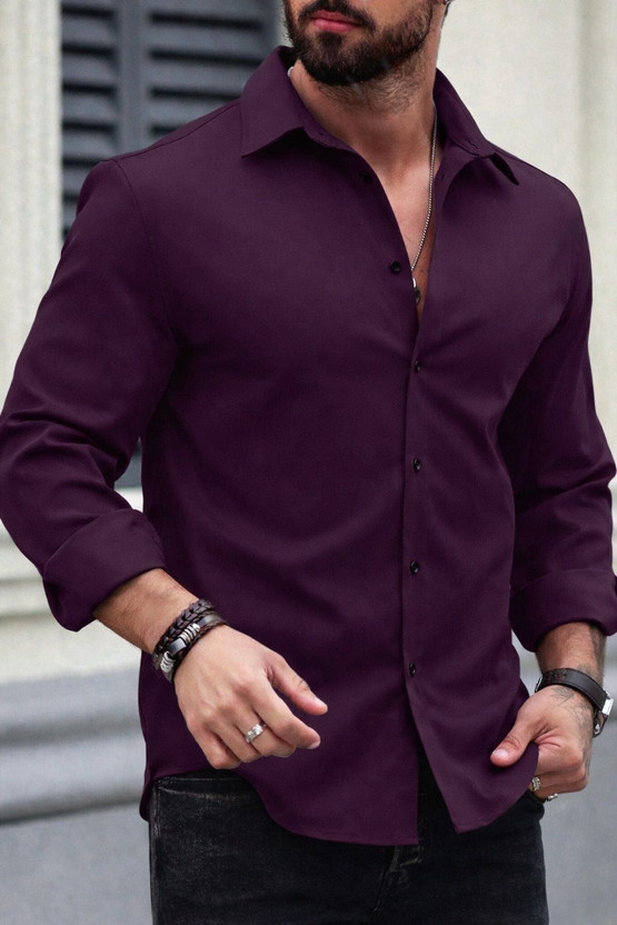 METRONAUT METRONAUT Men Solid Casual Purple Shirt - Flipkart Deal