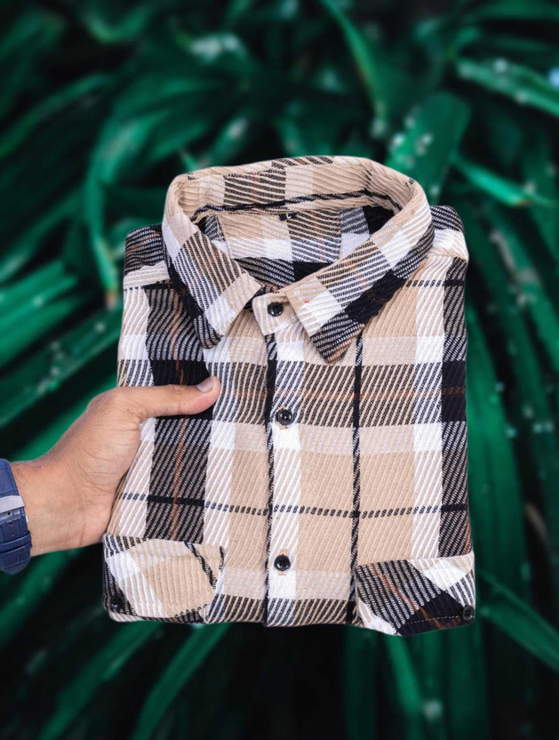 Mahira Mahira Enterprise Men Checkered Casual Cream Shirt - Flipkart Deal