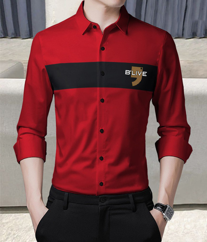 color block casual shirts