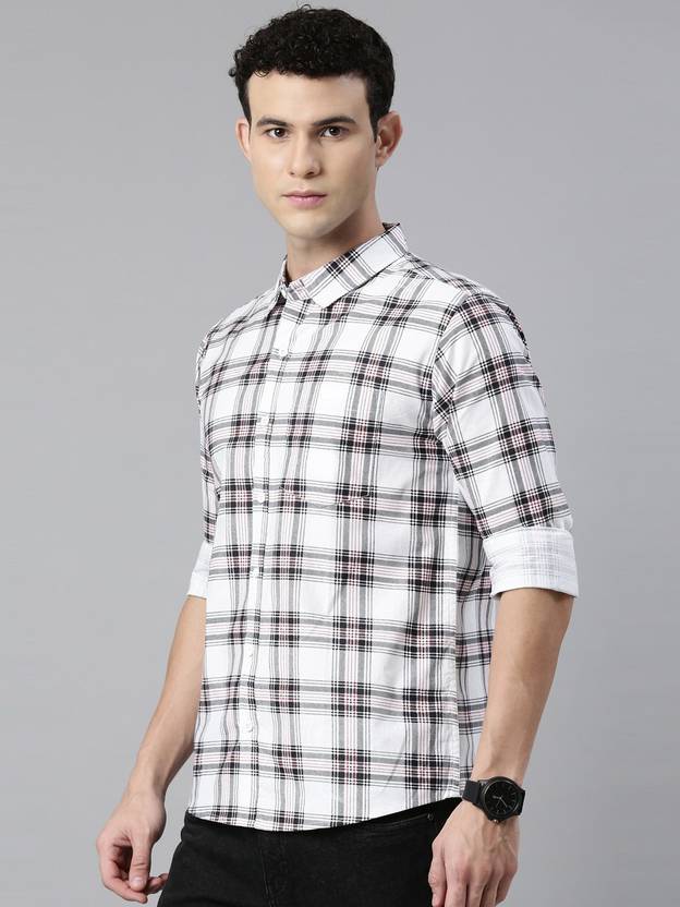 METRONAUT by Flipkart Men Checkered Casual White Shirt - Buy METRONAUT by Flipkart Men Checkered