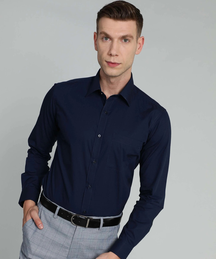 Raymond Men Solid Formal Dark Blue Shirt