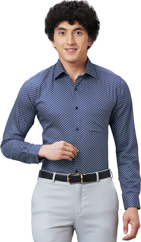 Raymond Raymond Men Printed Formal Dark Blue, White Shirt - Flipkart Deal