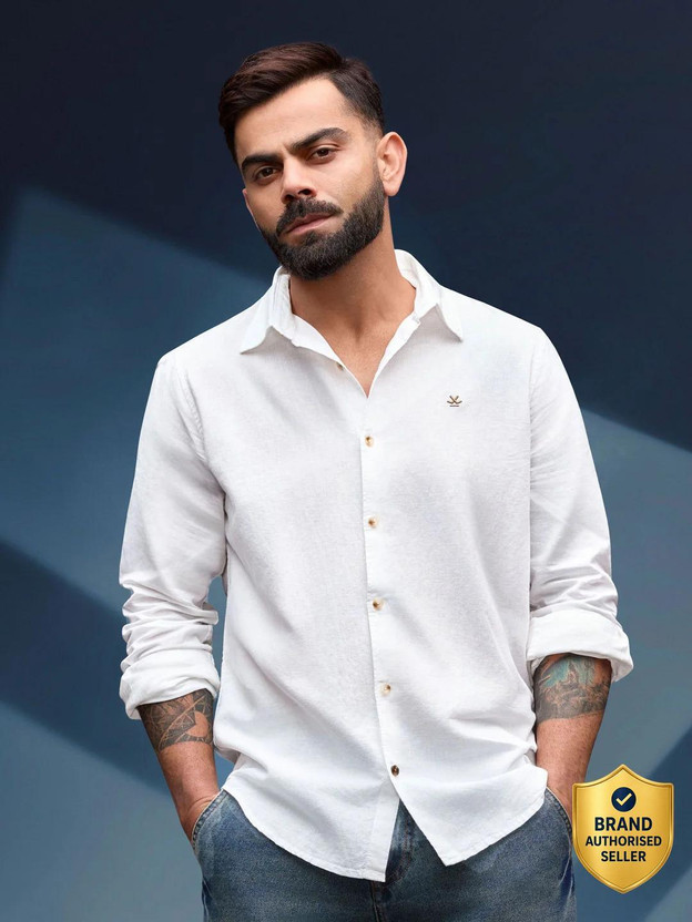 WROGN Men Solid Casual White Shirt
