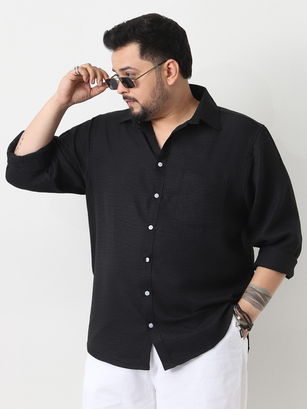 Urbano Urbano Plus Men Self Design Casual Black Shirt - Flipkart Deal