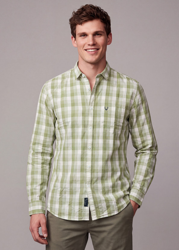 Allen Solly Men Solid Casual Green Shirt