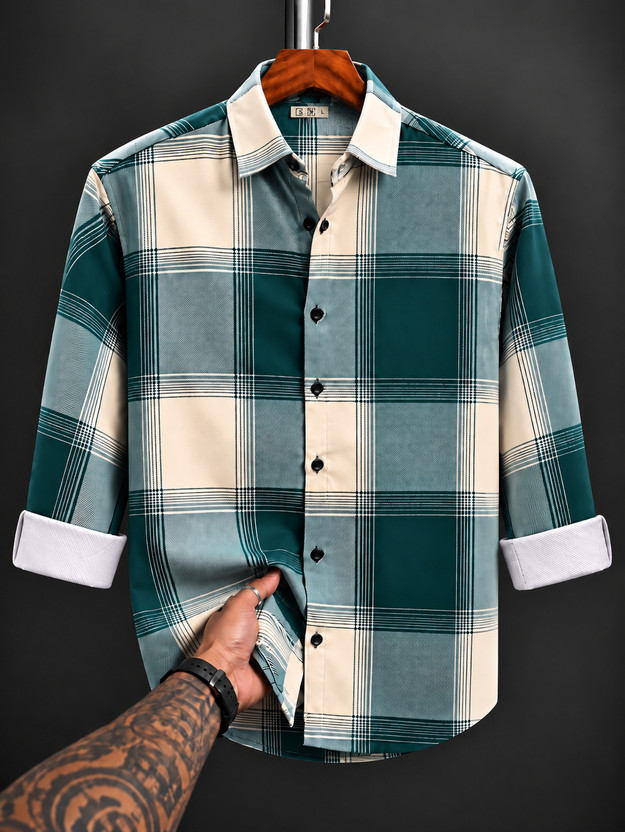 SOPANI SOPANI Men Checkered Casual Green Shirt - Flipkart Deal