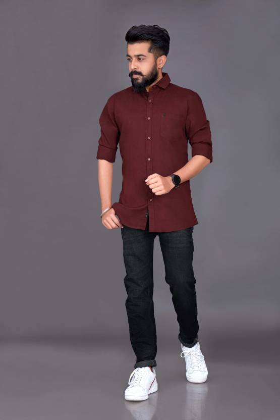 YATRI Men Self Design, Solid Casual Brown Shirt - Buy YATRI Men Self  Design, Solid Casual Brown Shirt Online at Best Prices in India |  