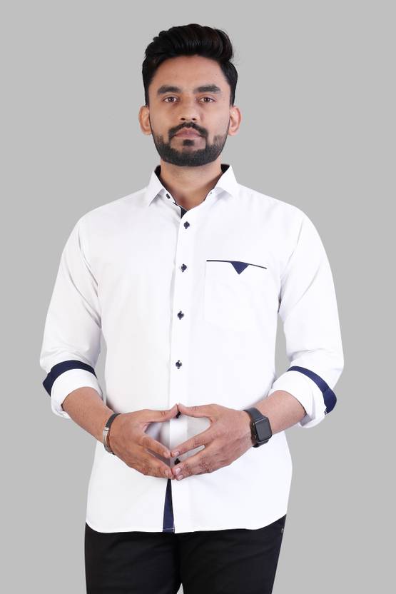 MUSTERD WARLI Men Solid Casual White Shirt Buy MUSTERD WARLI Men