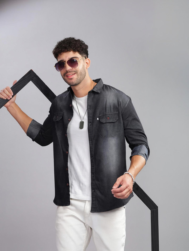 AIDAN AIDAN PAUL Men Washed Casual Black Shirt - Flipkart Deal