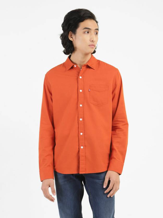 Levi's Men Solid Casual Orange Shirt - Buy Levi's Men Solid Casual Orange  Shirt Online at Best Prices in India 