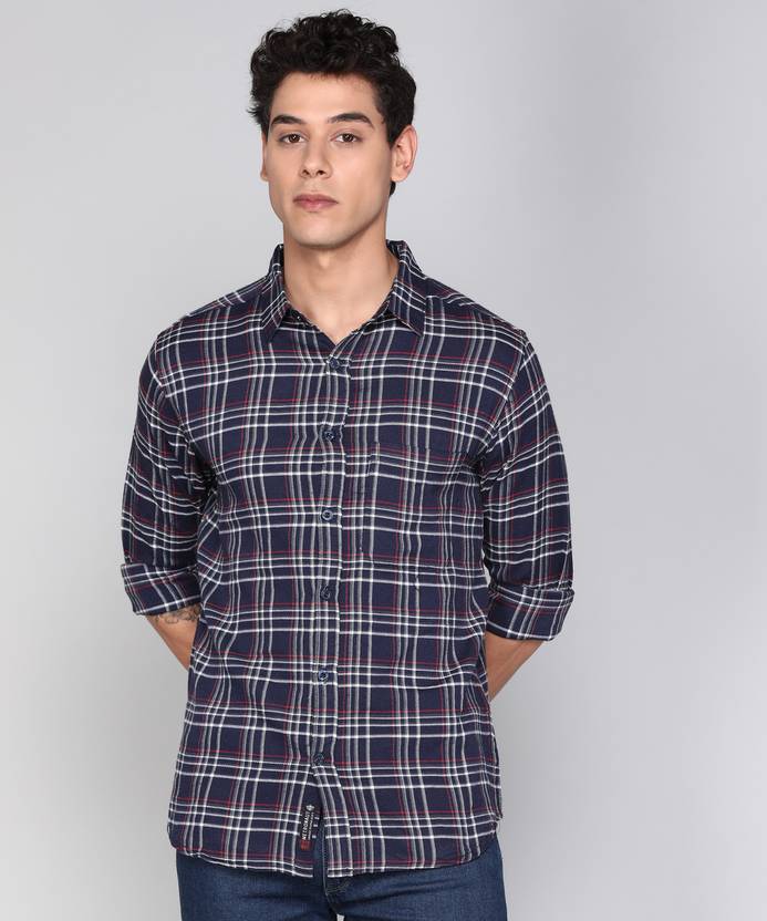 [Sizes S, M, L] METRONAUT By Flipkart Men Regular Fit Checkered Casual Shirt