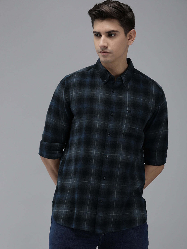 THE THE BEAR HOUSE Men Checkered Casual Dark Blue, Blue Shirt - Flipkart Deal