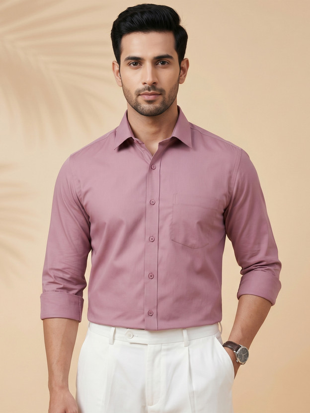 METRONAUT Men Solid Formal Purple Shirt