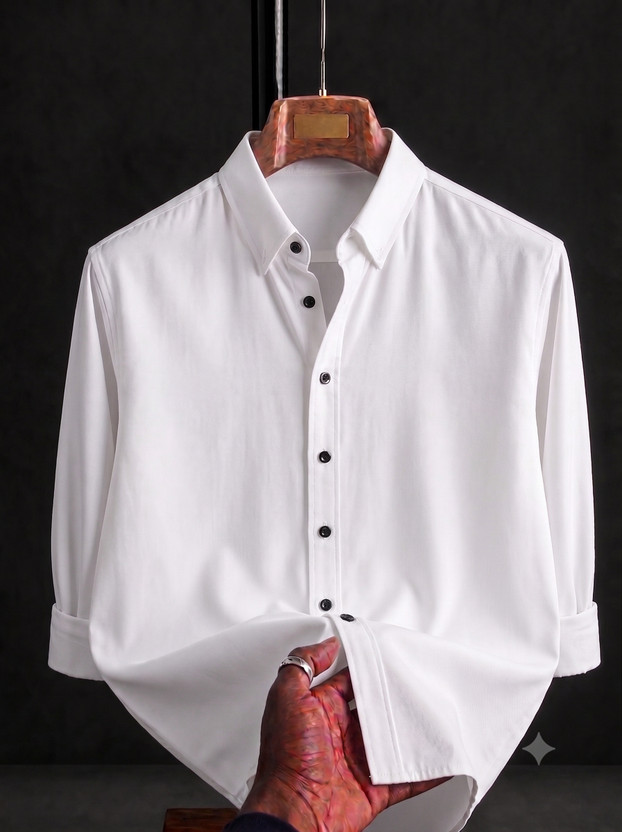 METRONAUT Men Solid Formal White Shirt