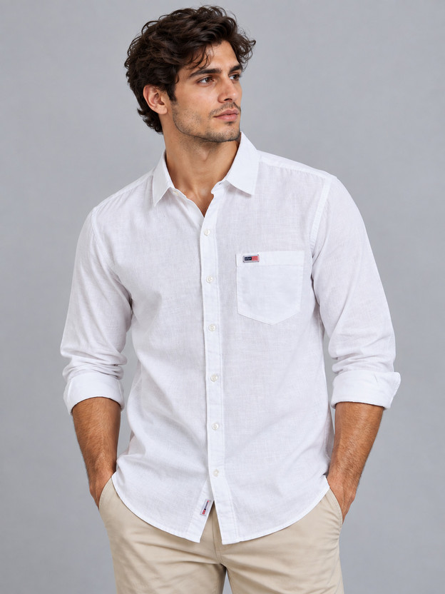 U.S. U.S. Pitchers Men Solid Casual White Shirt - Flipkart Deal