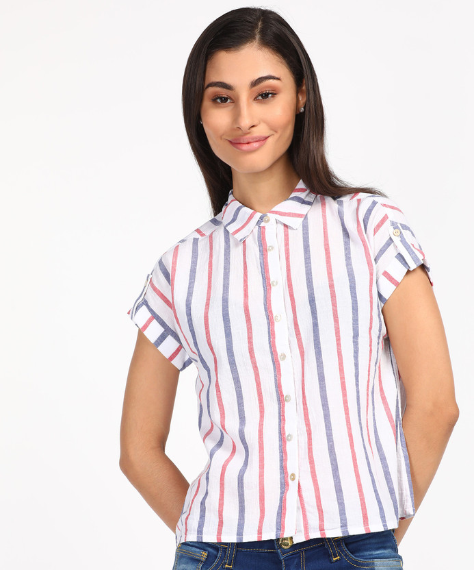 multicolor striped shirt womens