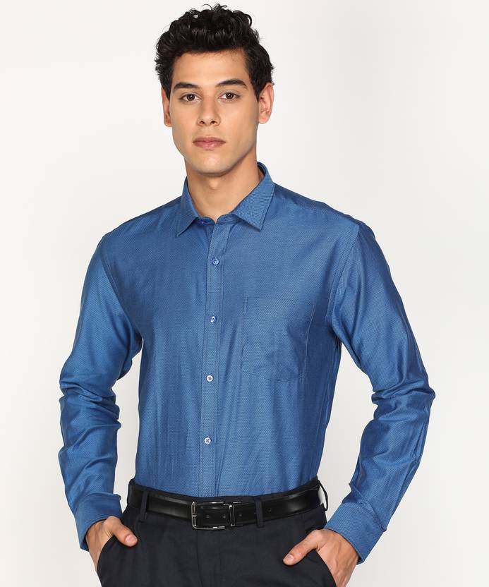 PARK AVENUE Men Self Design Formal Dark Blue Shirt Buy PARK AVENUE