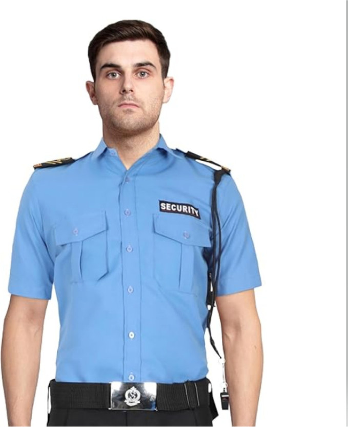 Deena Uniforms Men Solid Casual Blue Shirt