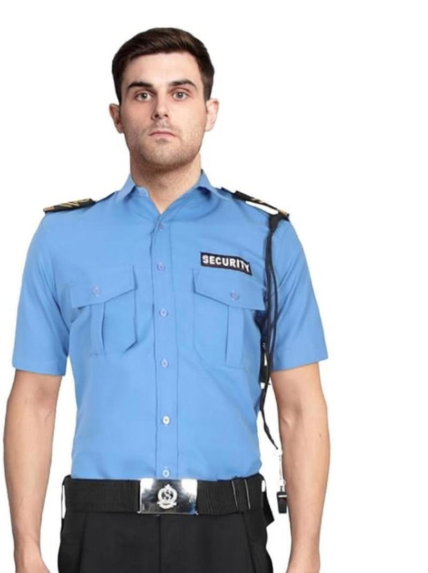 Deena Uniforms Men Solid Casual Blue Shirt