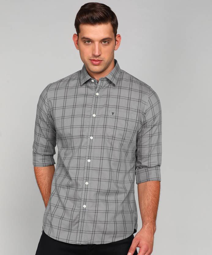VAN HEUSEN SPORT Men Checkered Casual Grey Shirt - Buy VAN ...