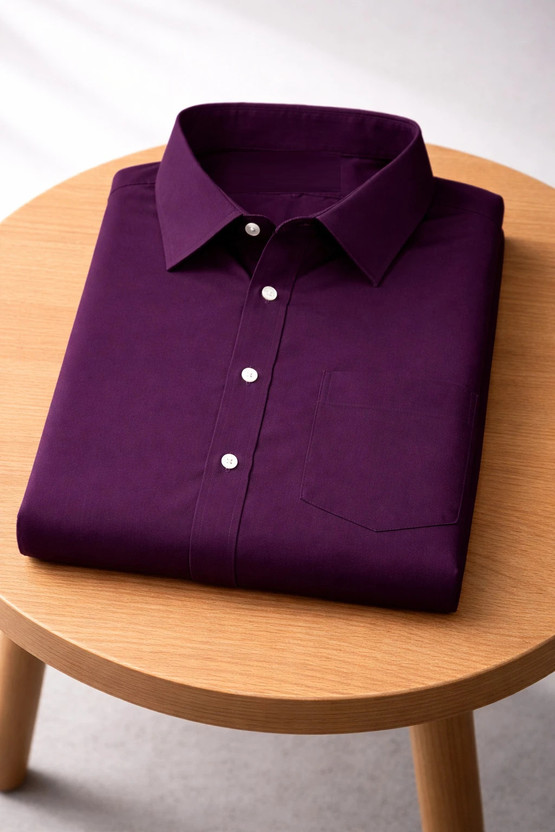 jagrutifashion Men Solid Formal Purple Shirt