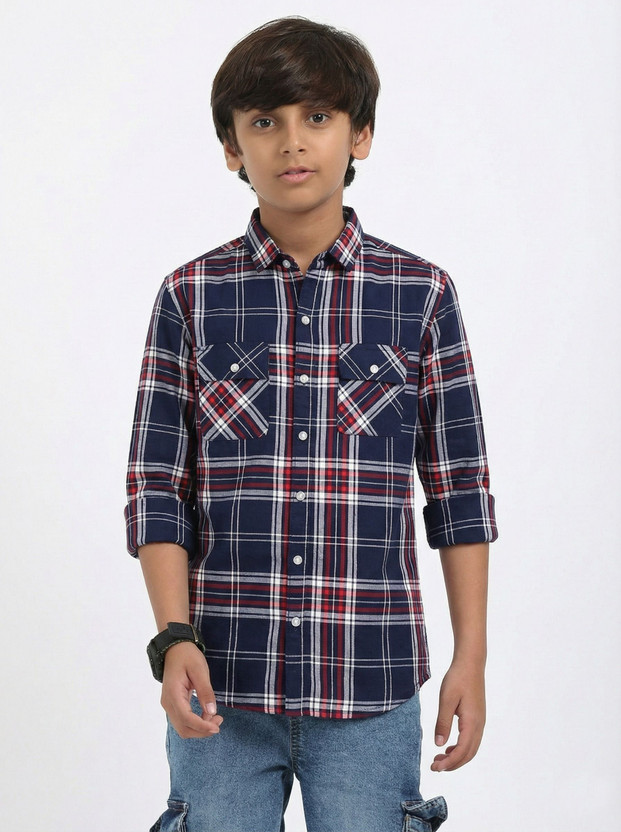 KILLER Boys Checkered Casual Multicolor Shirt