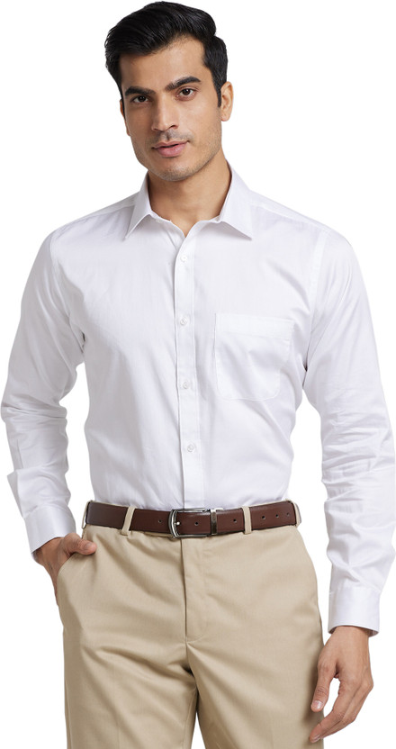 Raymond Men Solid Formal White Shirt