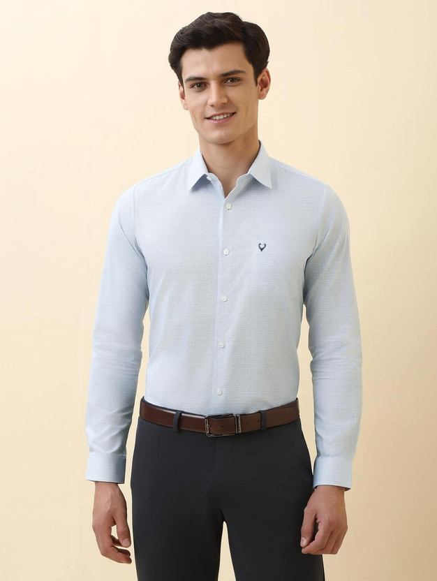 Allen Allen Solly Men Printed Formal Blue Shirt - Flipkart Deal