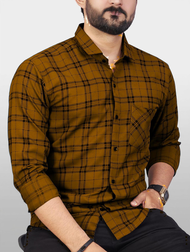HKV HKV FASHION Men Checkered Casual Brown, Black Shirt - Flipkart Deal