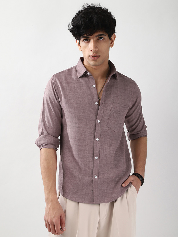 Urbano Urbano Fashion Men Solid Casual Purple Shirt - Flipkart Deal