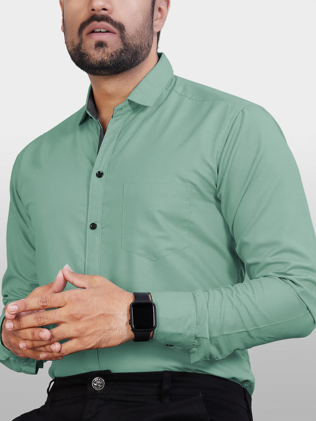 METRONAUT Men Solid Casual Green Shirt