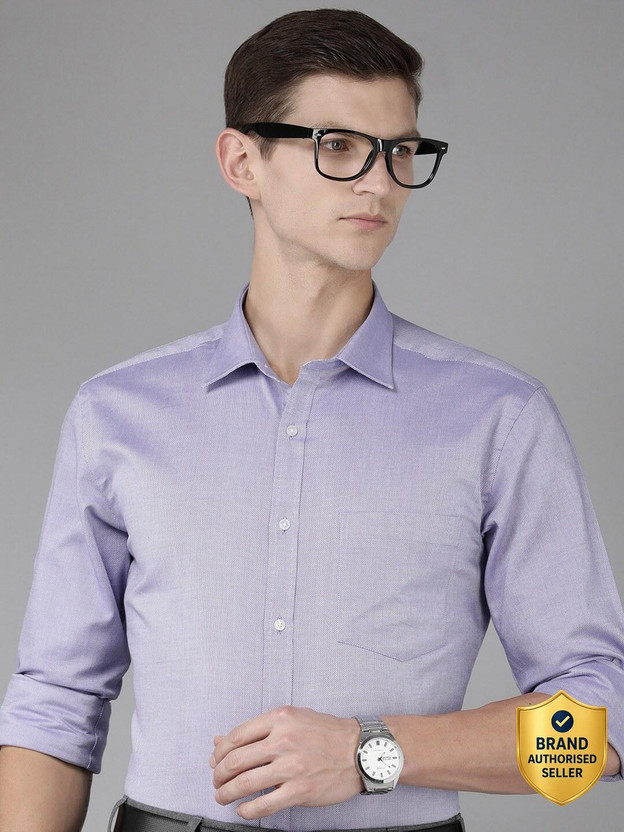 PARK AVENUE Men Self Design Formal Purple Shirt