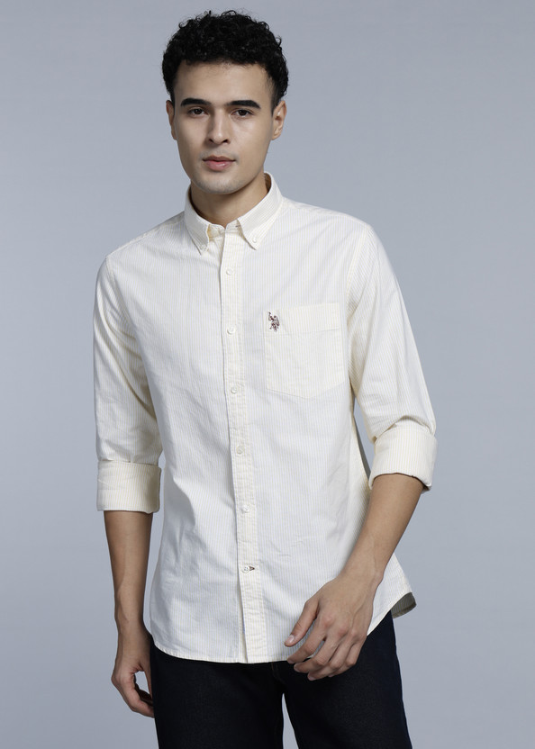 U.S. U.S. POLO ASSN. Men Striped Casual Yellow Shirt - Flipkart Deal