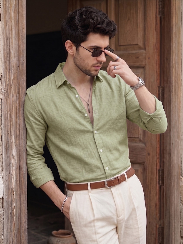 STONEBERG STONEBERG Men Solid Formal Light Green Shirt - Flipkart Deal