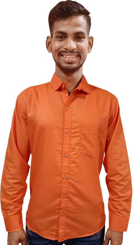 ANITA FASHION Men Solid Casual Orange Shirt - Buy ANITA FASHION Men Solid  Casual Orange Shirt Online at Best Prices in India 