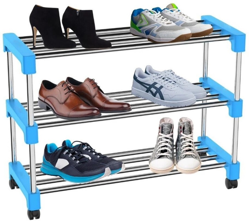 Airline Airline Multi-Purpose Standing Home Organizer Stackable Steel Shoe(3 Tier,BLUE) Metal Collapsible Shoe Stand (3 Shelves, Pre-assembled) Metal, Plastic Shoe Stand(Blue, 3 Shelves, DIY(Do-It-Yourself)) - Flipkart Deal