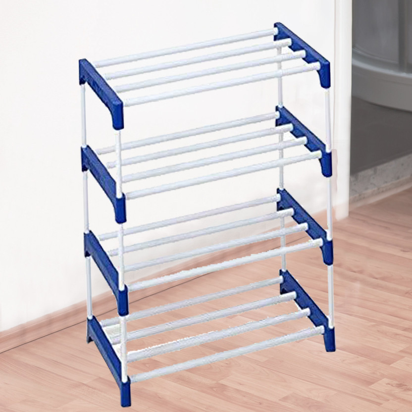 BAE 4 layer heavy shoe stand rack Plastic Shoe Stand(Blue, 4 Shelves, DIY(Do-It-Yourself))
