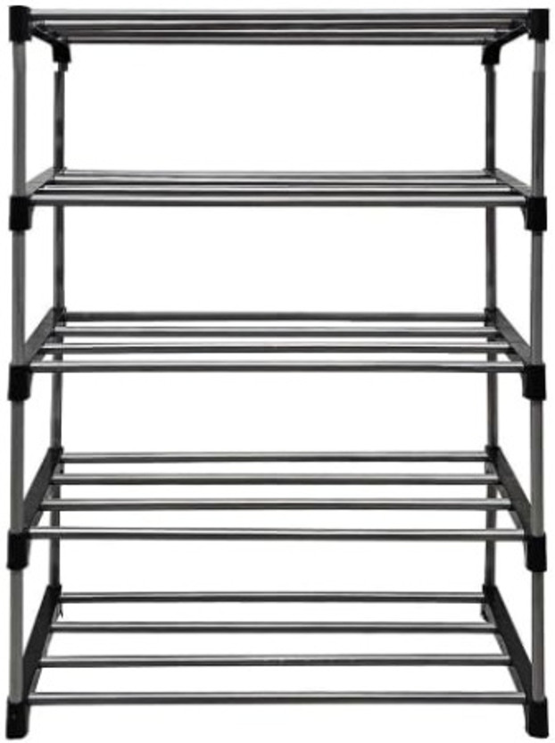 PATIDAR RACK 5 Layer Plastic ^ Multi-Purpose Plastic Shoe Rack for Home Shelves Plastic Shoe Stand(BLACK, 5 Shelves, DIY(Do-It-Yourself))