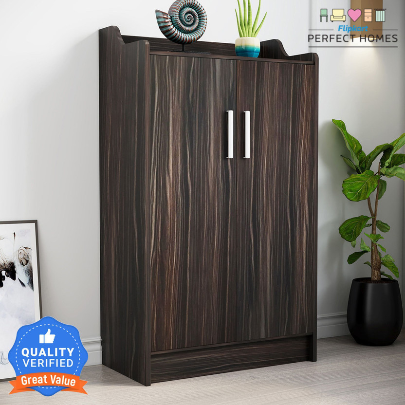 Flipkart Perfect Homes Wellington Engineered Wood Shoe Rack(MELAMINE REAL EBONY SIB, 6 Shelves, Knock Down)