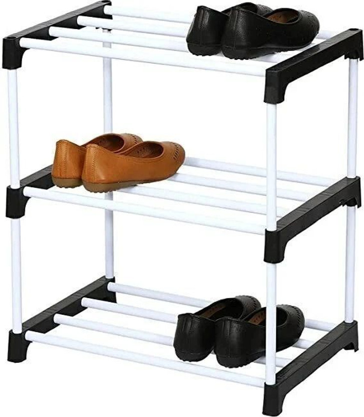 BAE This is a great storage cabinet for your home to store your shoes, books, kids Plastic Shoe Stand(BLACK, 3 Shelves, DIY(Do-It-Yourself))