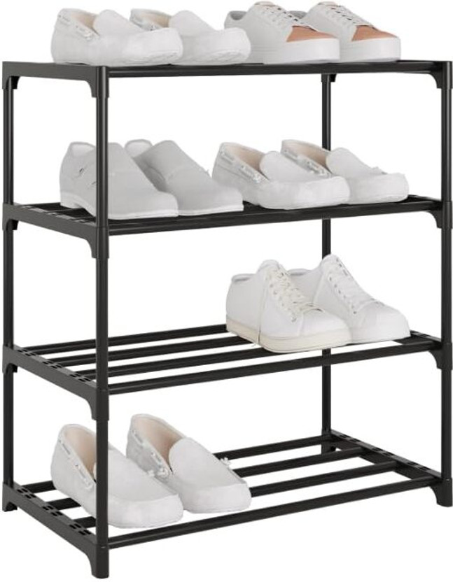 RKE 4 layer Rack Plastic Shoe Stand(Black, 4 Shelves, DIY(Do-It-Yourself))